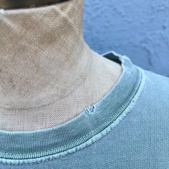 90s Distressed Sweatshirt boxy cut One Size Women's large Sage Green - Picture 6 of 11